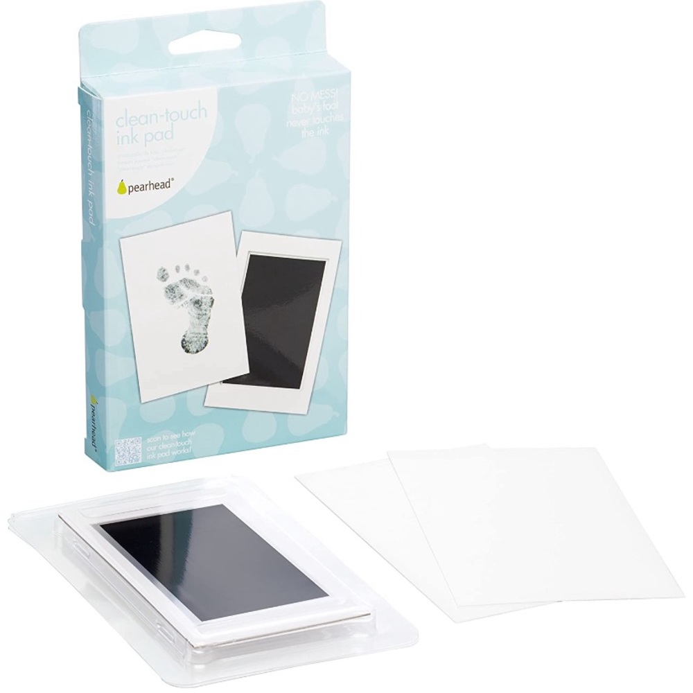 Pearhead Baby Handprint Footprint Ink Pad Black x2